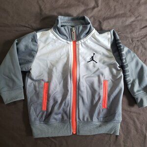 Air Jordan Zip Up Sweater Jump Man With Pockets Orange Accent Size 12 Month